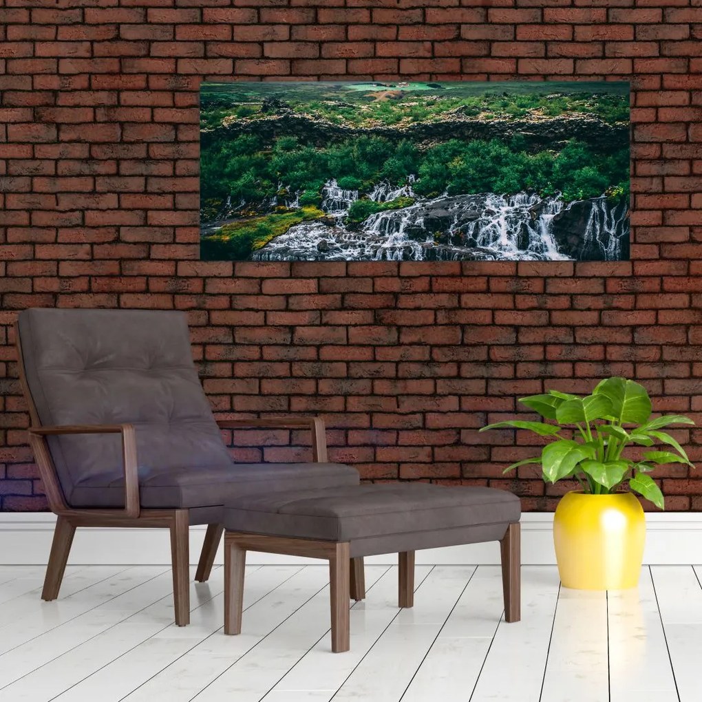 Tablou cu cascade în natură (120x50 cm)