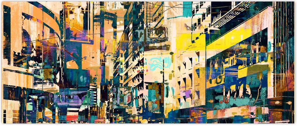 Tablou abstacțiunii pictate (120x50 cm)