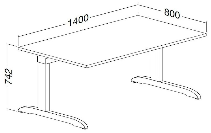 Masa ProOffice C 140 x 80 cm, nuc