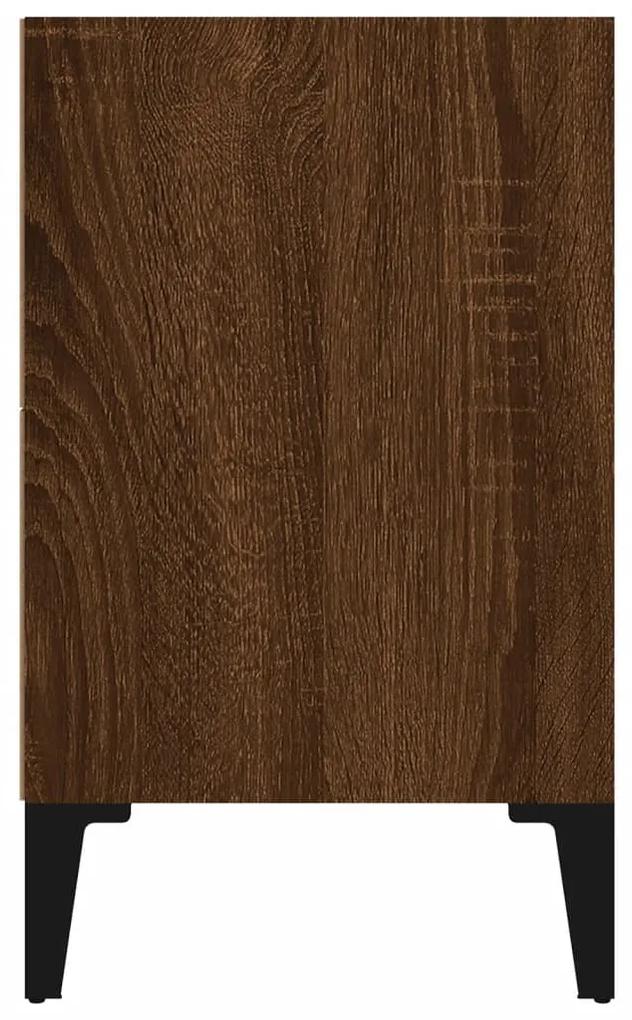 Noptiere picioare din metal, 2 buc., stejar maro, 40x30x50 cm 2, Stejar brun
