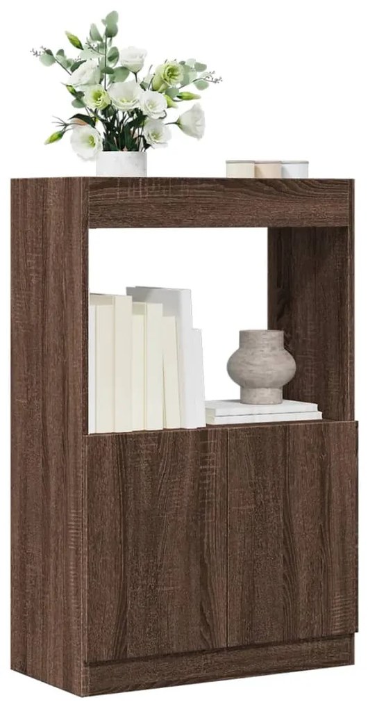 vidaXL Dulap înalt, stejar maro, 63x33x100 cm, lemn prelucrat