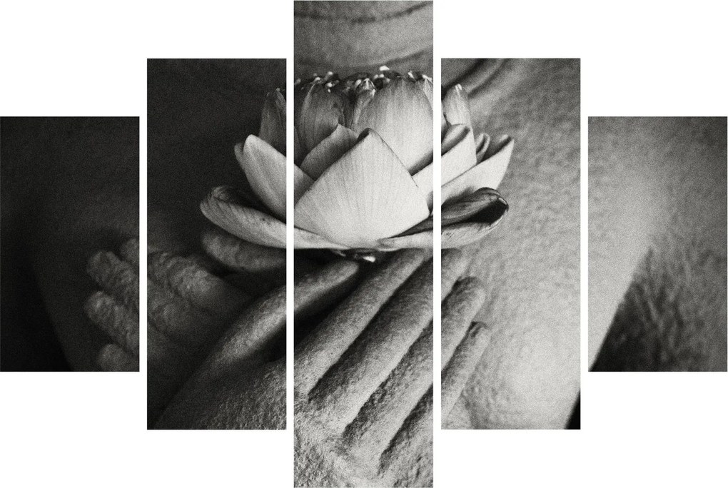 Tablou - Lotus în mâinile lui Buddha (150x105 cm)