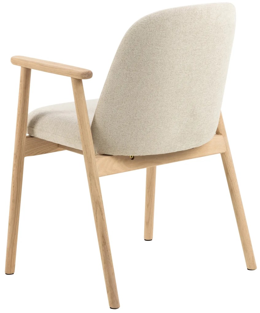 MAZZONI EXPORT RODERIC Bej (material Apia 453)/cadru stejar uleiat - SCAUN DE LEMN CHENILLE PENTRU SUFRAGERIE LIVING BUCĂTĂRIE RETRO