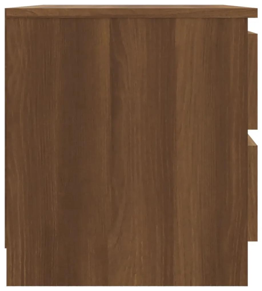 Noptiere, 2 buc., stejar maro, 50x39x43,5 cm, lemn prelucrat 2, Stejar brun