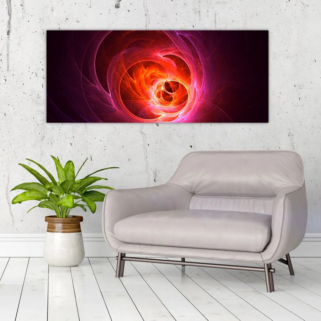 Tabloul modern cu abstracțiune roz (120x50 cm)