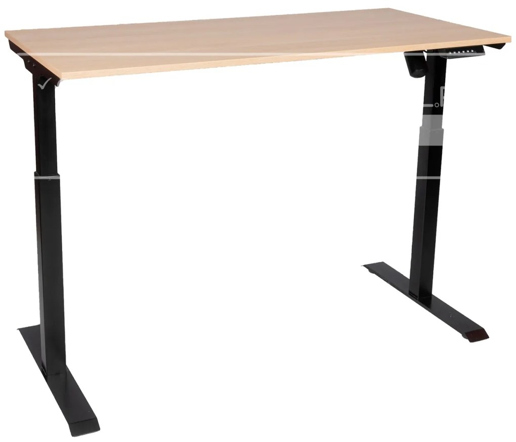 Birou reglabil electric TerrA3 s BLACK - profil pătrat , 1 motor, cadrul negru (Dimensiune blat: 120x60cm, Culoare blat: Alb 25mm)