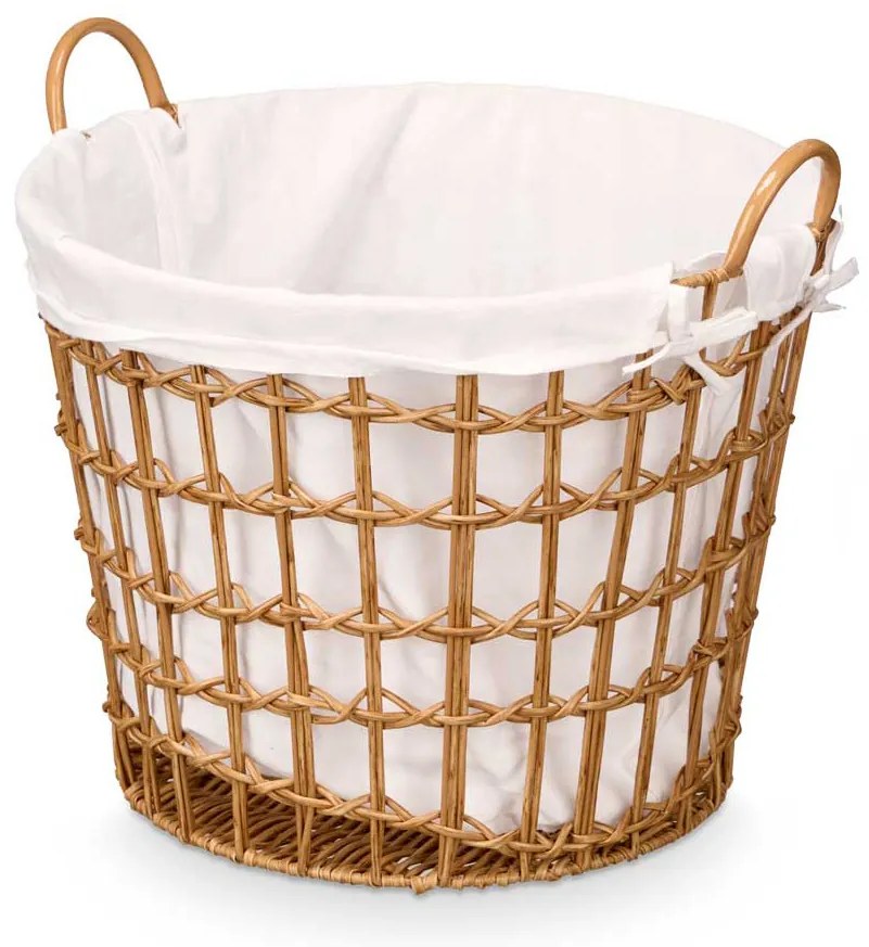 Coș de rufe țesut cu mânere, 44 x 43 x 50 cm