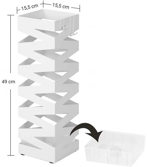 Suport Umbrela Fence White, 15.5 x 15.5 x 49 cm