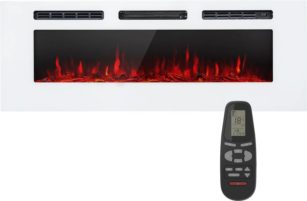 Klarstein Galeras, șemineu electric de perete și de încorporat, 1800 W, LED, 3 culori, temporizator