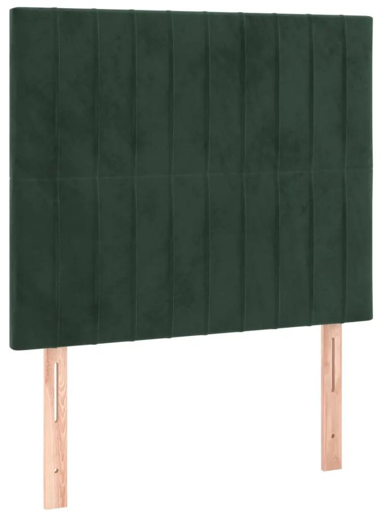 3116609 vidaXL Tăblii de pat, 2 buc, verde închis, 90x5x78/88 cm, catifea