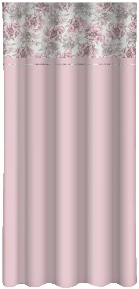Draperie decorativă roz cu imprimare de bujori roz Lățime: 160 cm | Lungime: 270 cm