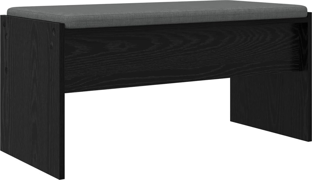 vidaXL Bancă pentru hol cu pernă Stejar Negru 83 x 38 x 40 cm