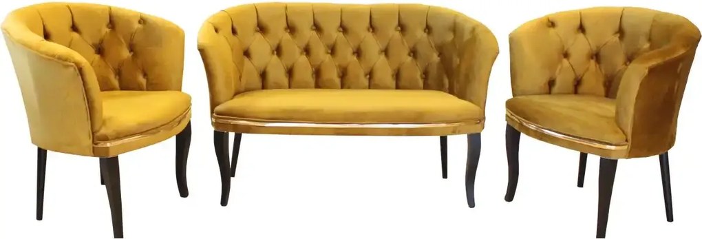 Set canapea Milano Relax Homs textil mustar gold