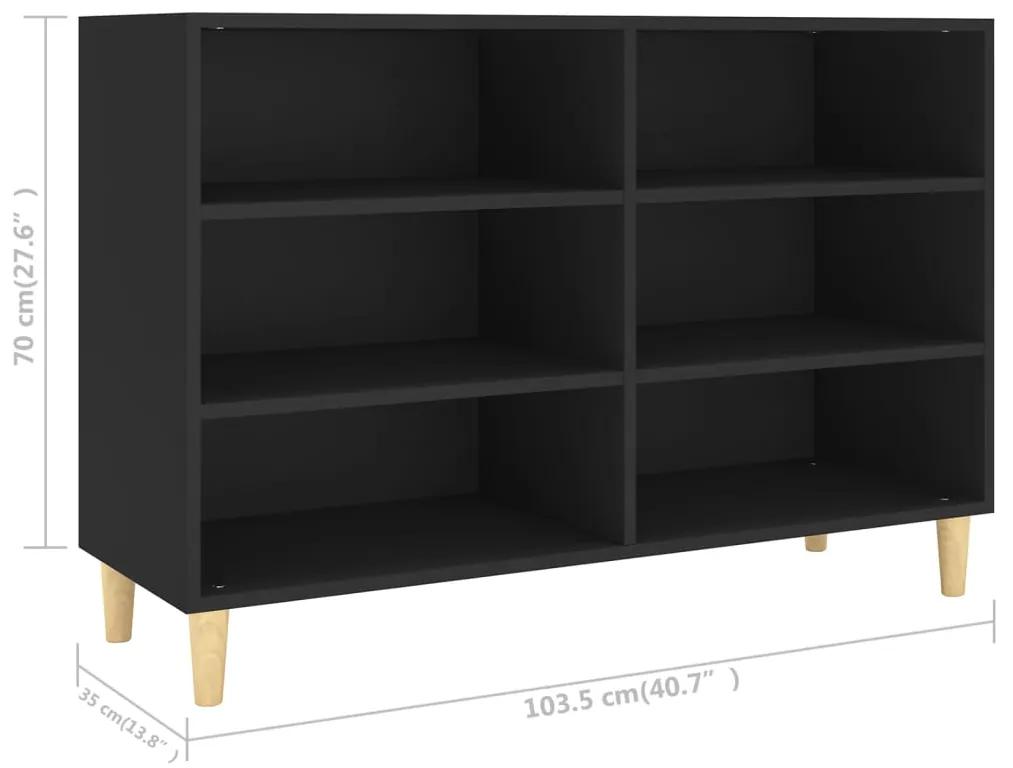 Servanta, negru, 103,5x35x70 cm, PAL Negru, 1, 1