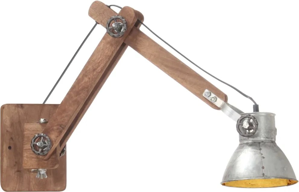 vidaXL Lampă de perete, stil industrial, argintiu, rotund, E27