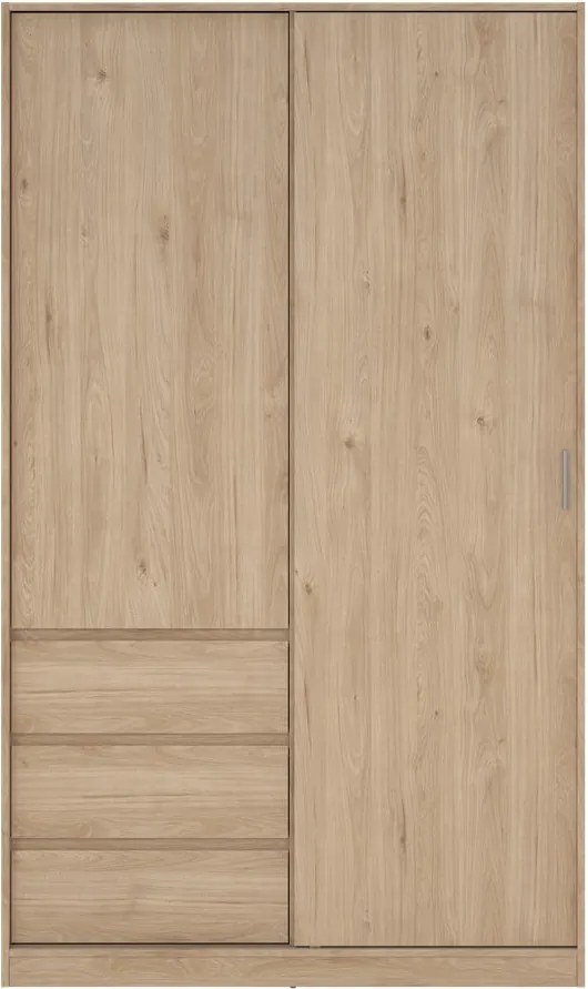 Șifonier în culoare naturală cu aspect de lemn de stejar cu ușă glisantă 119x200x60 cm Naia – Tvilum