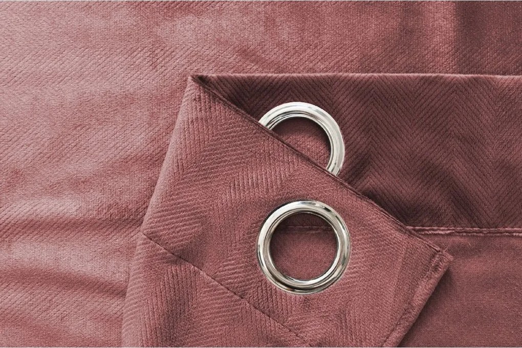 Draperie opaca ELVIO VELVET 140x250 cm, roz prafuit Agatat: Rejansa