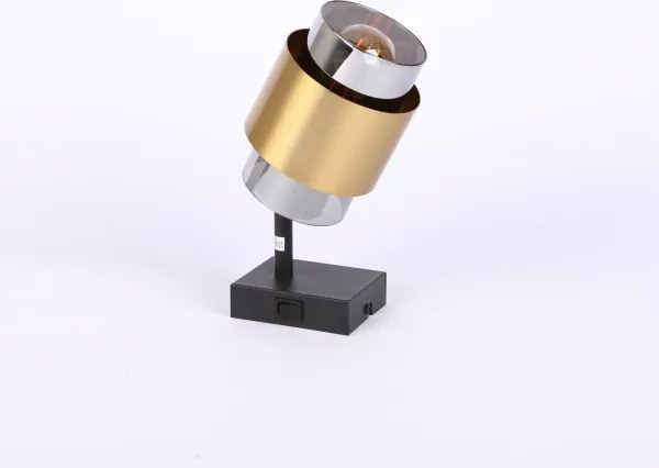 Spot de perete MILLEY 1xE27/40W/230V negru/alamă Globo 15560-1