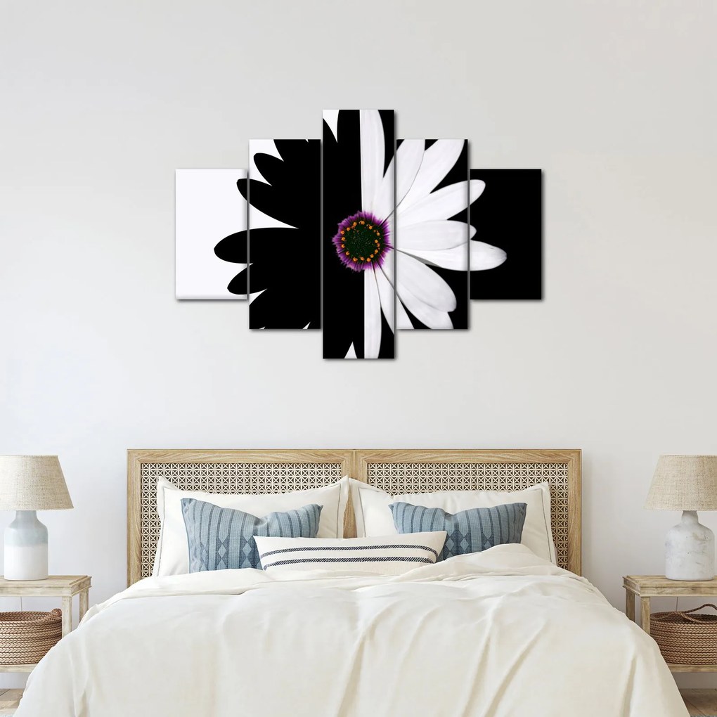Tablou - Floare, alb- negru (150x105 cm)