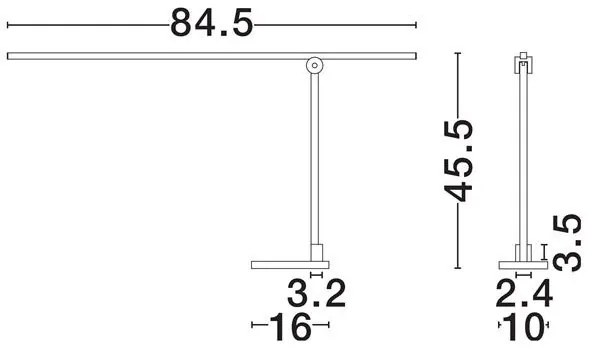 Lampa LED dimabila de birou directionabila TENSO alba