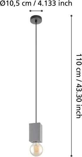 Eglo 43597 - Pendul PRESTWICK pe cablu 1xE27/40W/230V