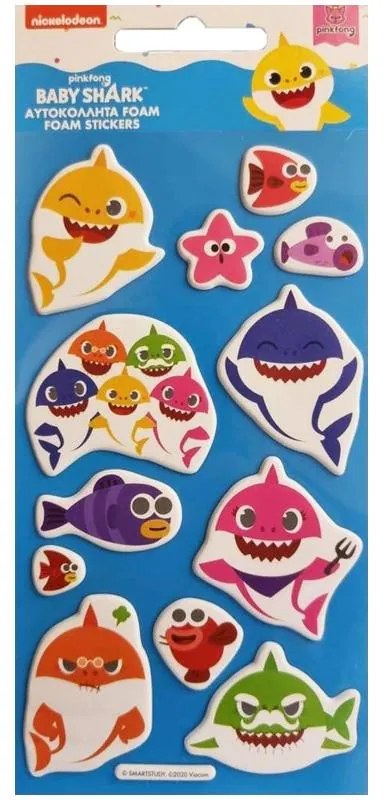 Baby Shark Aquatic set de autocolante din spumă pufos