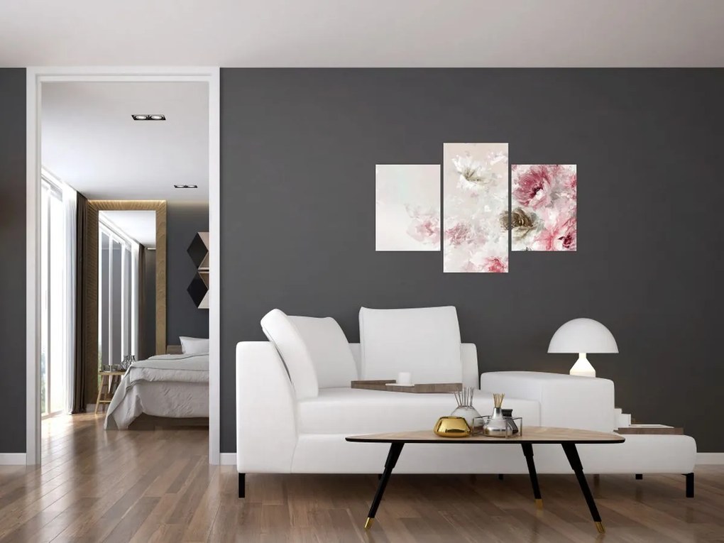 Tablou - Pictura flori roz (90x60 cm)