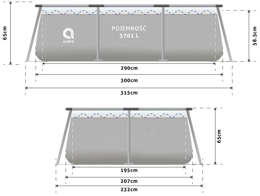 Bazin de grădină cu filtrare 300 x 207 x 65 cm