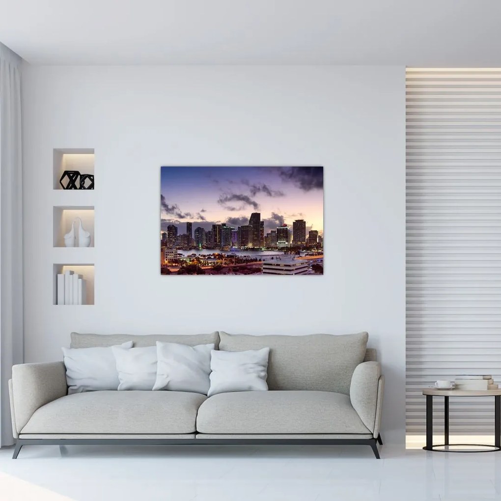 Tablou cu - metropolă cu zgârăie nori (90x60 cm)