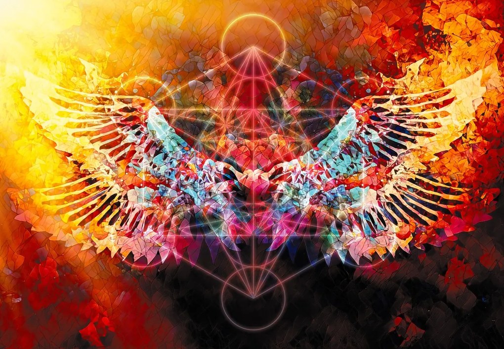 Fototapet - Merkaba cu aripi, abstracție (147x102 cm)