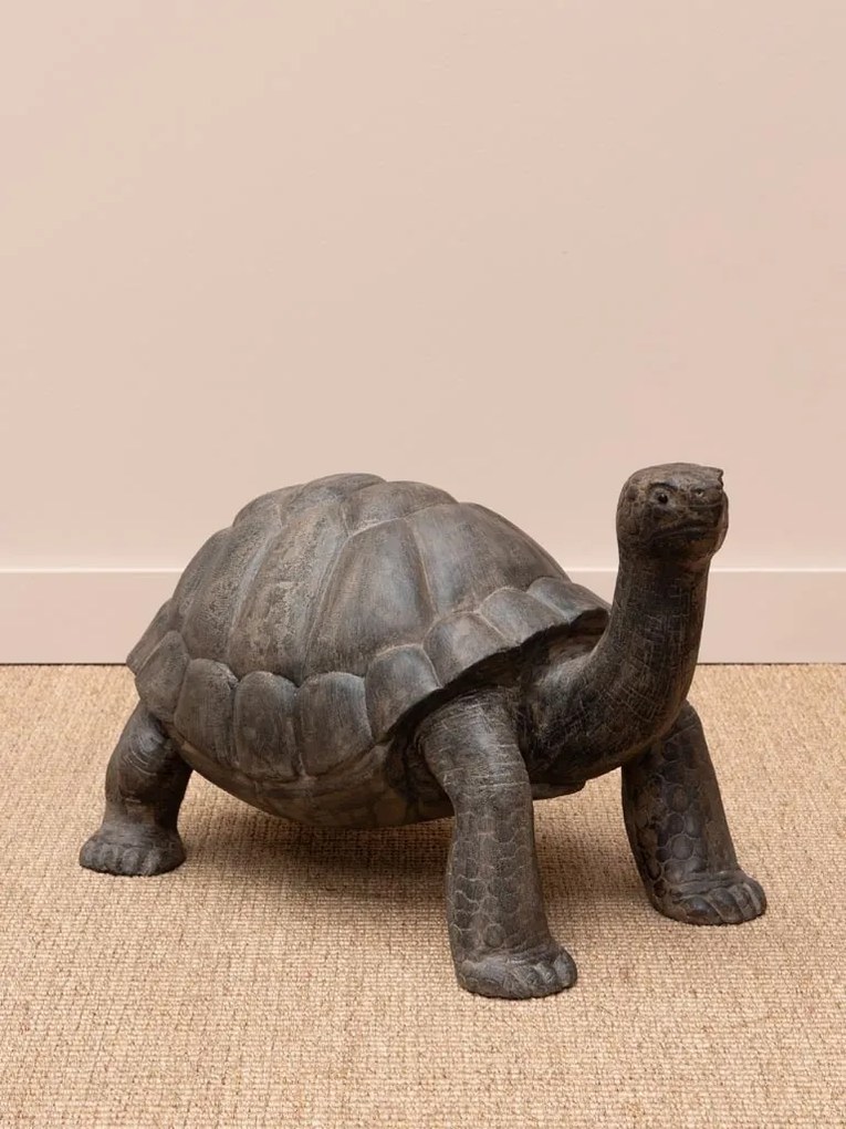 Țestoasă decorativa medie din lemn de tec, "Turtle"