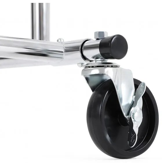 Suport mobil cu 2 bare Chrome 1, 129 x 55 x 148/172 cm