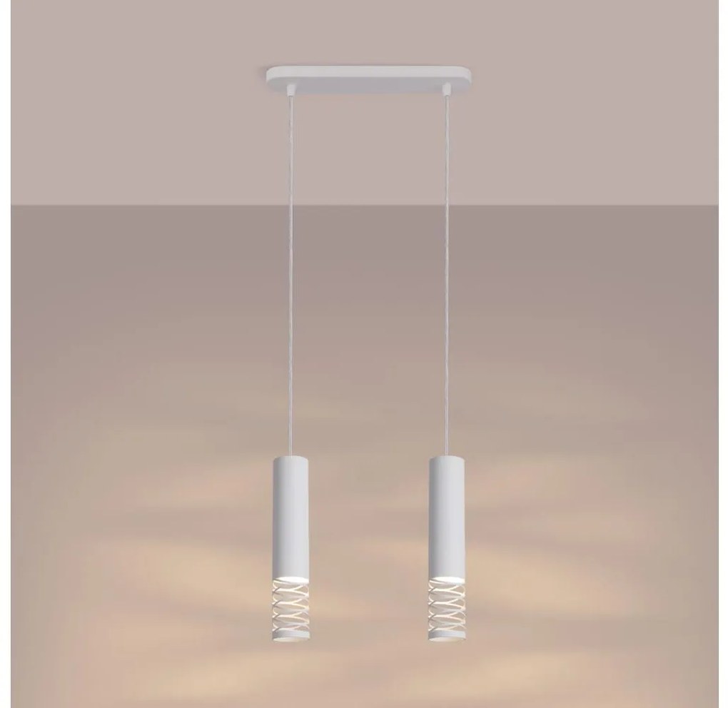 Lustră pe cablu Sollux SL.1687 LAMI 2xGU10/10W/230V alb