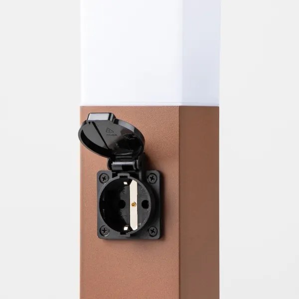 Brilagi - Lampă de exterior cu 2 prize SCHUKO NOVA, 1xE27/15W/230V, 40 cm, IP44, maro