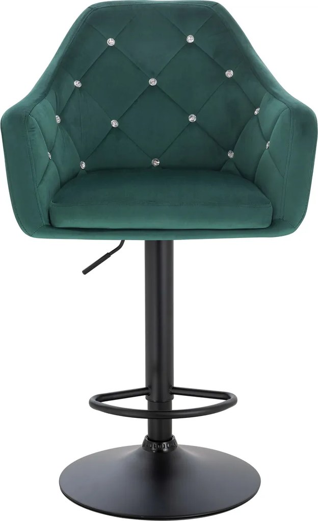 HR830CW Scaun Catifea Verde cu Bază Neagră