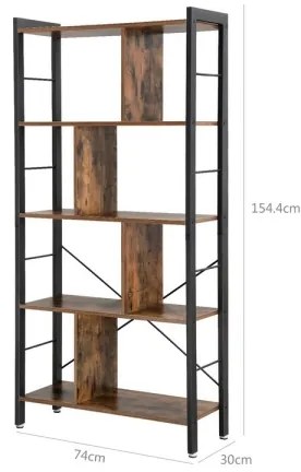 Bibliotecă NAVARO maro/negru