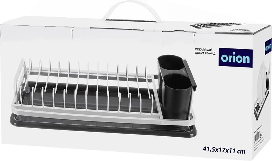 Scurgător de vase alb-negru din metal 41,5x17 cm Deluxe – Orion