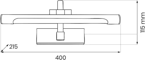 Aplica LED pentru oglindă de baie VINCI, 12 W, 230 V, 40 cm, IP44, negru