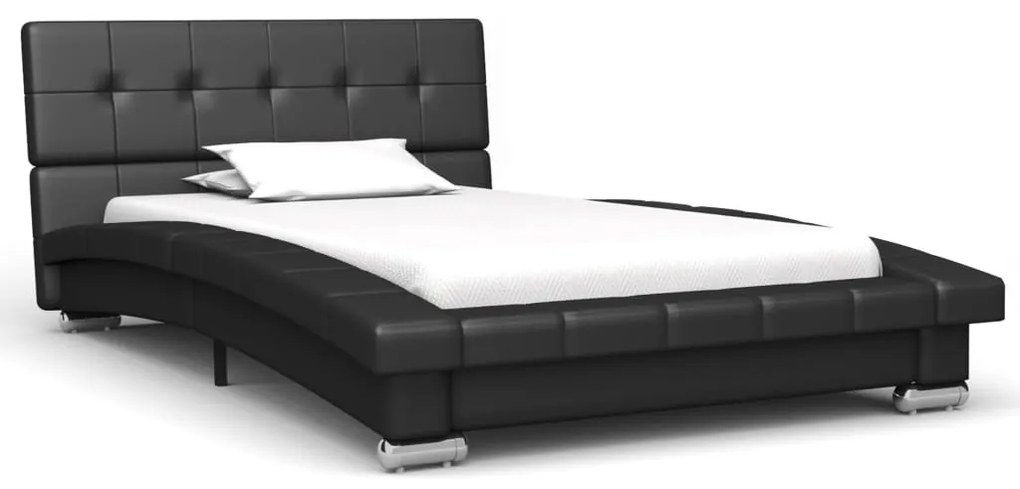 280617 vidaXL Cadru de pat, negru, 200 x 90 cm, piele artificială