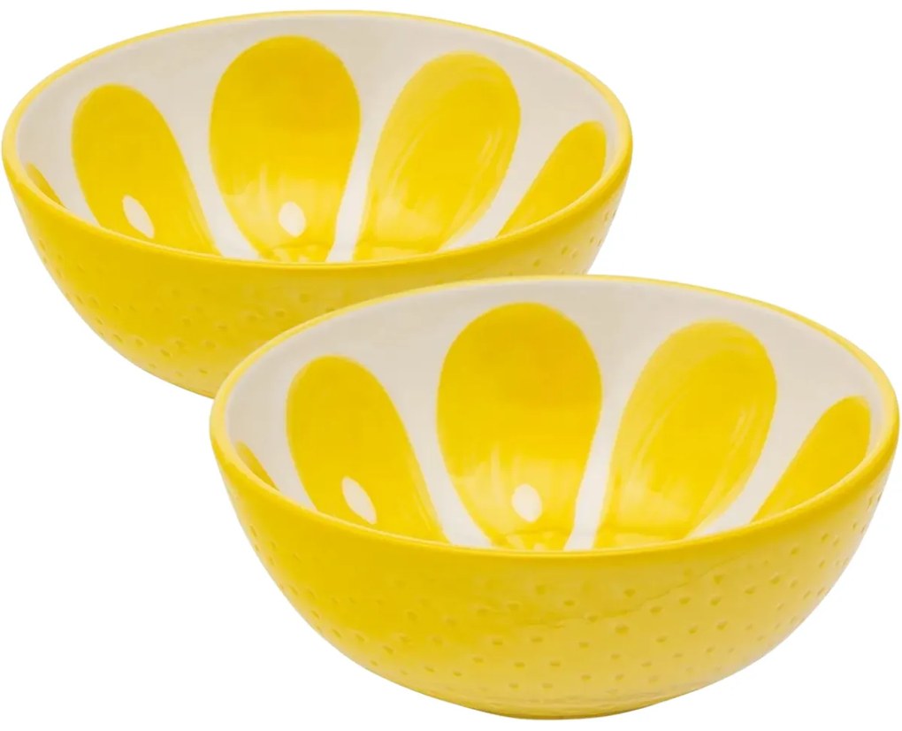 Altom Set de boluri ceramice Tropicana lămâie 12,5cm, 2 buc.