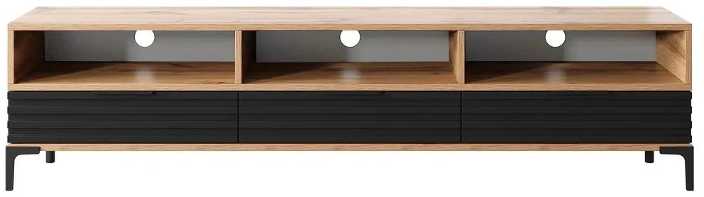 Masă TV Ricko 3D (stejar natural + negru). 1098750