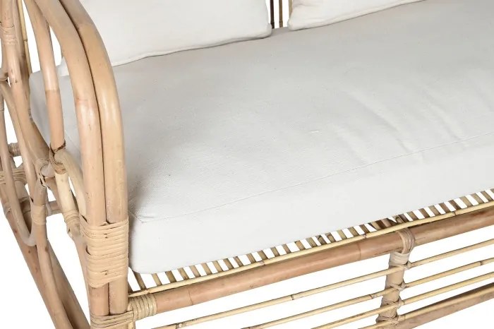 Canapea de exterior, 4 locuri, din bumbac si rattan, Luma