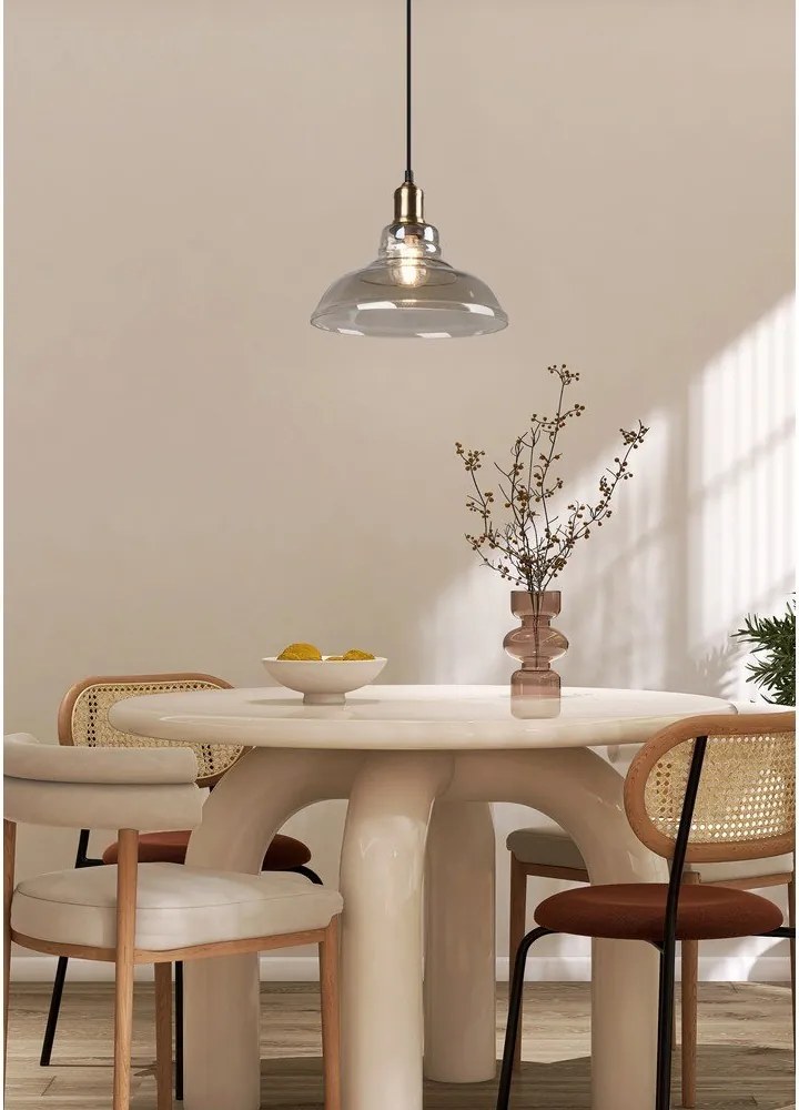 Lustră alămie din metal cu abajur din sticlă ø 28 cm Aldo – Reality