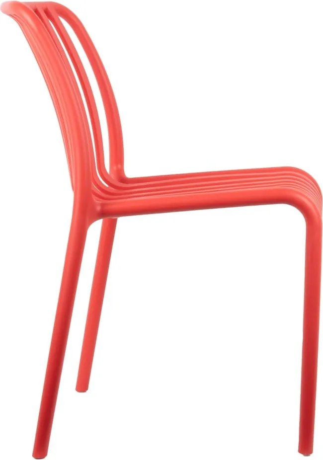 Scaun de dining roșu deschis din plastic Glee – Leitmotiv