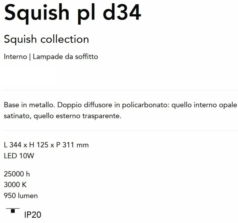 Plafoniera LED Squish pl d34