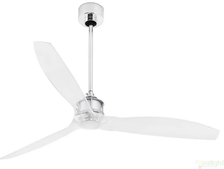 Ventilator modern cu telecomanda diam. 128 cm, JUST FAN Cromat 33394