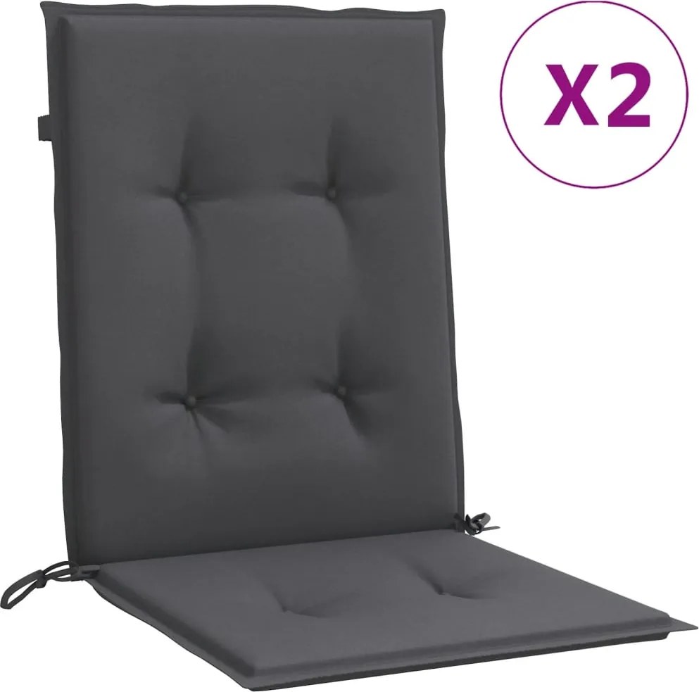 vidaXL Perne scaun spătar mic 2 buc. melanj antracit 100x50x4cm textil