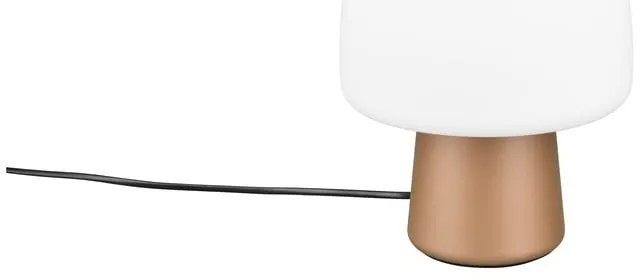 Veioză albă/în culoarea bronz cu abajur din sticlă (înălțime 27 cm) Steen – Trio