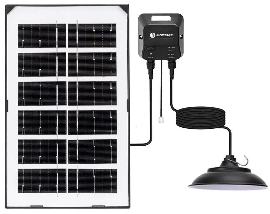 Lustră LED solară Aigostar LED/35W/12V 3000 mAh 6500K d. 15 cm