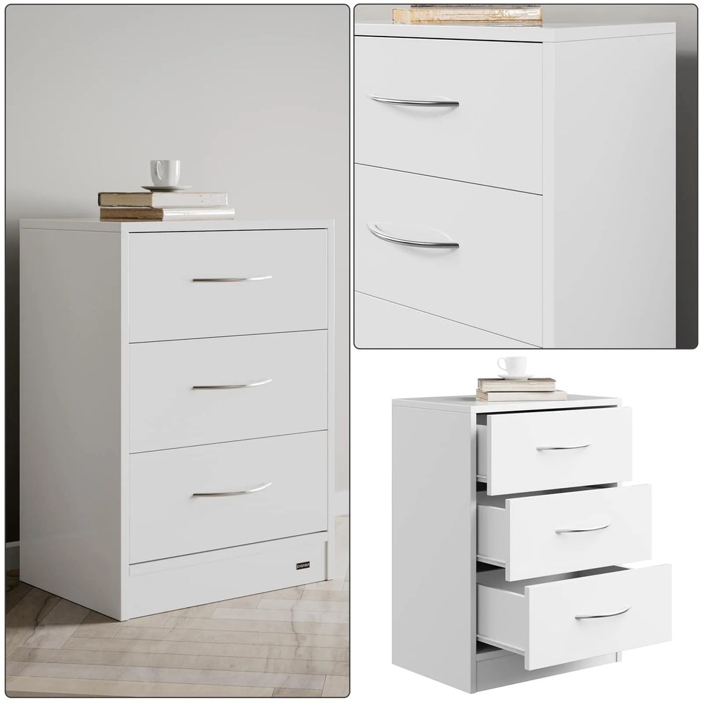 Noptieră ELOISE cu iluminare, 54x39x28cm, alb Casaria